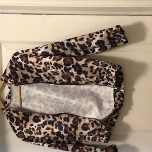 Animal print zip up jacket